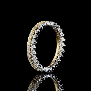 Women's Lab Grown Diamond Multi <b>Row</b> Eternity Band Ring 10K 14K 18K Gold 925 935 Silver Anniversary Wedding Engagement <b>Gift</b> - Product Image 4