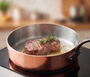 Copper Sauce <b>Pan</b> With Stainless Steel Lining And Long Handle For Kitchenware Table Home And Induction Cookers Use - Product Image 4