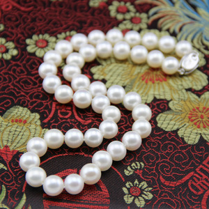 Collar de Perlas de Agua Dulce Cultivadas Zhuji, Alta Calidad, Redondas, Fuerte Brillo, Cierre de Plata S925, Regalo - Product Image 3