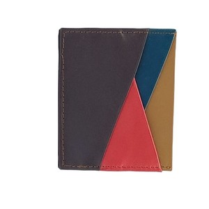 Handmade Genuine Leather Slim <b>Card</b> <b>Holder</b> <b>Wallets</b> Multicolor Geometric Designs Minimalist Front Pocket Credit <b>Card</b> Case for Men - Product Image 2
