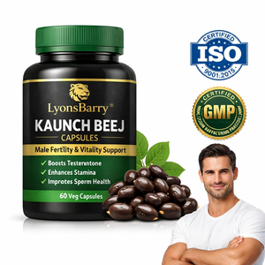 Cápsulas Kaunch Beej, Soporte para la Fertilidad y Vitalidad Masculina, Antioxidante, 100 Cápsulas, Marca Privada OEM, GMP - Product Image 3