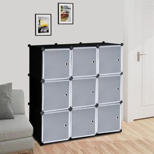 Libreria Modulare a 9 Cubi, Organizzatore Fai-da-Te in Plastica con Ripiani e Ante RT - Product Image 3