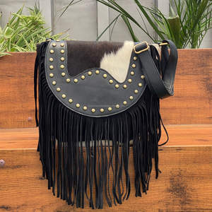 Exclusive Wholesale Vintage Fringe Crossbody Bags Genuine Cowhide Leather Personalized Women's Fashionable Cowgirl Shoulder Bag - Product Image 4