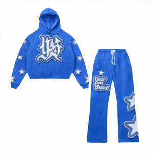 Ensemble survêtement streetwear homme skinny brodé effet vieilli, sweat à capuche et pantalon, sérigraphié couleur et logo personnalisés - Product Image 4