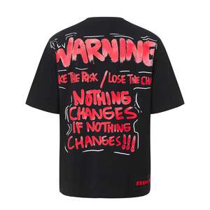 T-shirts personnalisés en coton avec impression en relief pour hommes - Product Image 5