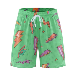 Shorts de basket-ball professionnels pour hommes en polyester et mesh imprimé, séchage rapide, shorts décontractés pour la salle de sport, fabricant OEM ODM en gros - Product Image 1