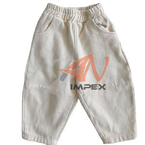 NUEVOS Pantalones Largos de Algodón 100% para Niños, Overoles con Costuras, Pantalones de Cintura Elástica para Niños y Niñas - Product Image 1