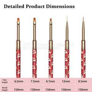 Juego de Pinceles Premium para Decoración de Uñas, con Vástago Rizado, Cerdas Finas de Nylon, para Pintura Detallada y Patrones Florales - Product Image 2