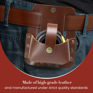 Porte-mètre ruban en cuir durable pour électricien, charpentier, ouvrier du bâtiment – Personnalisable – Vente en gros - Product Image 5