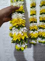 Karangan Bunga Kain Buatan untuk Latar Belakang Pooja, Dekorasi Pernikahan, Dekorasi Rumah, Mala Lembut untuk Dekorasi Langit-langit