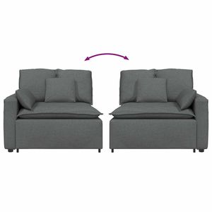 Módulo de Reposabrazos Modular Gris Oscuro de 39.4 Pulgadas con Cojines para Sofás de Sala de Estar - Product Image 6