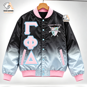 Vêtements grecs en gros pour femmes, Gamma Phi Delta, broderie matelassée, manches longues, fermeture éclair, automne - Product Image 4