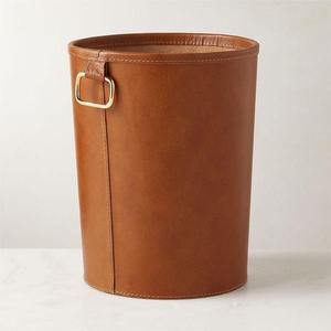 Poubelle décorative en cuir véritable, écologique, prix d'usine, faible MOQ - Product Image 5