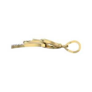Pendentif en argent sterling en forme de spirale avec diamant de laboratoire, double boucle plaqué or jaune, bijoux de luxe pour femmes, cadeau - Product Image 2