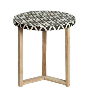 Table en os incrusté de la marque ILAHI, design moderne, détails en agate, rangement, meuble portable pour la maison - Product Image 1