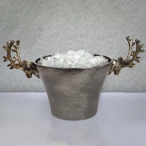 Seau à vin de luxe en aluminium moulé, sur pied, pour table, avec rangement pour bouteilles et seau à champagne en aluminium - Product Image 3