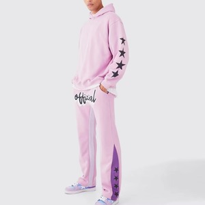 OEM Oversized Cotton <b>Tracksuit</b> Water Based Print Custom Logo Acid Wash Premium Quality Jogger Set Street Style Outfit - Product Image 1