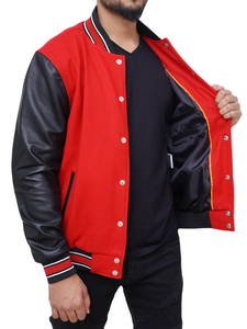 High Quality Unisex Wool Hooded Varsity Baseball <b>Jacket</b> Custom Logo Printed <b>Patchwork</b> Design Stand Collar Winter <b>Jacket</b> - Product Image 3