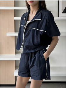 Conjunto de Dos Piezas Casual de Verano para Mujer, con Capucha, Transpirable, Holgado, de Poliéster, Cómodo y Ligero - Product Image 4