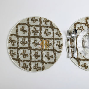 NOORIMS AKBAR HANDICRAFTS Manteles Individuales de Lujo de Tela Satinada con Cuentas, Hechos a Mano y Personalizables para Hoteles, Restaurantes y Compradores al por Mayor - Product Image 5