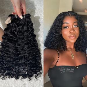 Extensiones de cabello humano de onda profunda natural sedoso sin procesar extensiones de cabello humano alineado con cutícula cabello vietnamita dibujado Doble - Product Image 2