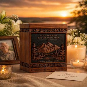 Handcrafted Rosewood Cremation Urn for Adults | Personalized <b>Memorial</b> Ashes <b>Box</b> with Custom Engraving - Product Image 2