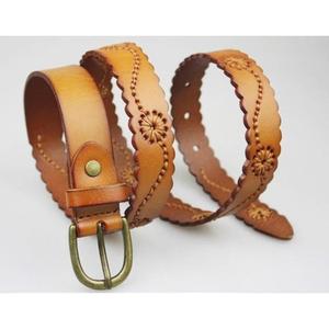Ceintures pour hommes en cuir de vache écologique, boucle carrée en acier, style vintage, couleur marron, résistantes, imperméables, 3,8 cm B S - Product Image 3