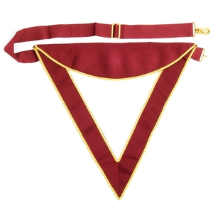 Tablier de cérémonie maçonnique classique en satin brodé en 3D avec impression feuille d'or, fermeture réglable, franges traditionnelles, logo personnalisé - Product Image 2