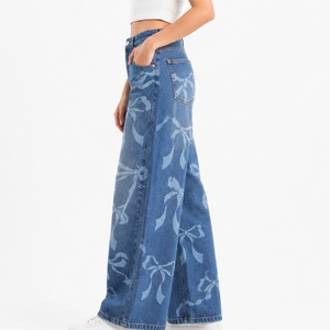 Jeans de Mezclilla para Mujer, Color Personalizado, Transpirables, de Cintura Alta, Pierna Ancha, Elegantes, Cómodos, Modernos, de Primera Calidad, para Uso Diario - Product Image 3