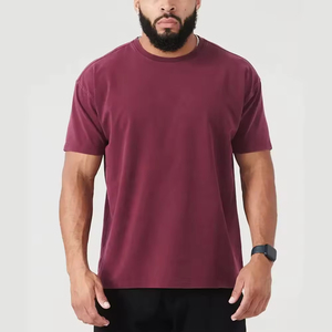 เสื้อยืดทรงบ็อกซี่ผ้าฝ้าย 100% สำหรับผู้ชาย ขายส่ง ไซส์ใหญ่ สไตล์สตรีท ระบายอากาศดี ไหล่ตก คอกลม น้ำหนักผ้า 300 กรัม - Product Image 1