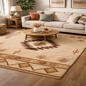 Rustic Tribal Area Rug Southwestern Geometric Wool Carpet Green Hand Tufted Living Room Bedroom Decorative Soft <b>Floor</b> Rug Home - Product Image 6