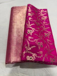 Elegant Banarasi Jacquard Semi Georgette <b>Fabric</b> for Wedding Dresses & Party Wear | Sarees Kurtis | Premium Quality Medium Weight - Product Image 3