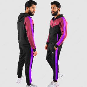 Vente en gros de survêtements d'entraînement de gymnastique, Sports de fitness, survêtement de jogging pour hommes avec panneau de couleur contrastée - Product Image 4