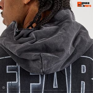 Wholesale <b>Men's</b> <b>Black</b> Hooded <b>Sweatshirt</b> With Skull And Cowboy Print Regular Fit Casual Streetwear Hoodie For Unisex - Product Image 3