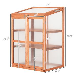 Serra in Legno Ecologica 76x61x109 cm per Interni/Esterni, Mini Vaso per Semenzai, Piante e Fiori con Rivestimento in Mylar - Product Image 3