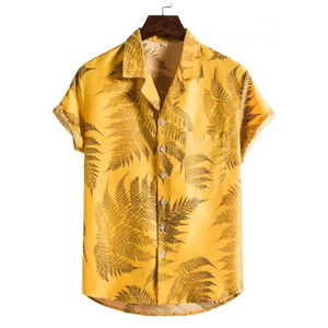 เสื้อเชิ้ตแขนสั้นพิมพ์ลายฮาวายประดับลูกปัดระบายอากาศได้ดีสำหรับผู้ชายไซส์ยุโรปสำหรับใส่ไปชายหาด - Product Image 5