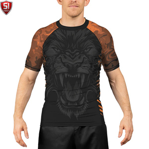 Maillot de compression unisexe à manches courtes, imprimé, séchage rapide, en Spandex/Polyester, léger, pour le sport - Product Image 4