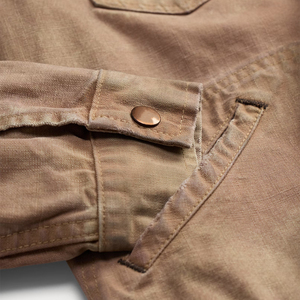 Chaqueta Trucker Premium para Hombre, de Lona Lavada y Desgastada, Resistente, Cuello Clásico Recto, Ropa de Trabajo Vintage, OEM Personalizada, Estilo Heritage - Product Image 4