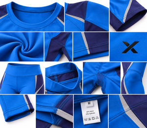 Ropa de entrenamiento de gimnasia para mujeres y niñas |   Bloques de Color Azul y Negro - Seis Colores |   Ropa Deportiva de Spandex/Poliéster |   Secado Rápido | - Product Image 4