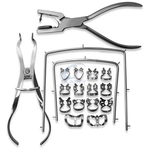 CLASTY INSTRUMENTS Kit Profesional de Dique de Goma, Juego de Instrumentos Dentales de Aislamiento de Acero Inoxidable Clase I, Herramientas Clínicas Manuales - Product Image 1