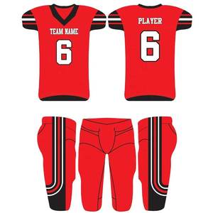 Uniformes de football américain de haute qualité 100% polyester pour adultes, imprimés par transfert thermique, col en V, sangle réglable, équipe personnalisée - Product Image 5