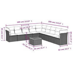 Conjunto de Sofás Modulares Grandes de Ratán PE Gris para Jardín, Colección Premium de Muebles para Exteriores - Product Image 3