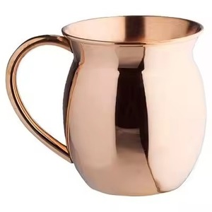 Pure Copper <b>Mug</b> With Black Exterior <b>Double</b> <b>Wall</b> Design Minimalist Style Drinkware With Handle - Product Image 3
