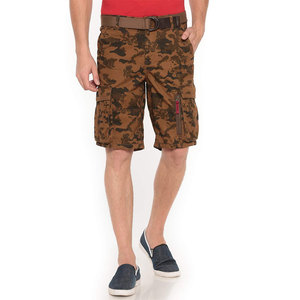 Pantalones Cortos Cargo de Camuflaje para Hombre, Cintura Media, Cierre de Botones, Estilo Bermuda Informal con Bolsillos, Tejido Transpirable - Product Image 1