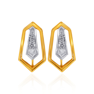 Boucles d'oreilles minimalistes pour femmes plaquées or 18 carats avec diamants de laboratoire taille baguette conique, bijoux pour tous les jours - Product Image 1