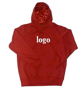 Sweat-shirt à capuche pour homme, couleur rouge carotte, coupe classique, tricoté en molleton, décontracté, pour l'automne - Product Image 4