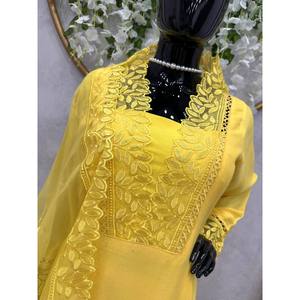 Hermosa parte superior e inferior de ropa de fiesta con Conjunto elegante de tamaño Dupatta XL - Product Image 3