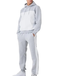 Survêtements stylés pour hommes, combinaison de jogging d'entraînement, ensemble sweat à capuche et pantalon deux pièces, pull à capuche bicolore - Product Image 1