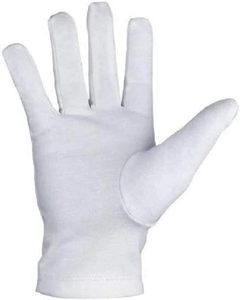 Gants maçonniques jaunes avec compas carré et broderie G, fabriqués en 100 % coton - Product Image 3