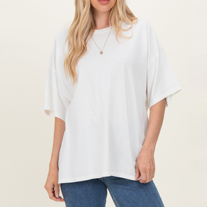 Camiseta de Lujo con Logotipo Personalizado para Mujer, Camiseta de Verano Oversize de Hombro Caído para Hombre y Mujer, Estilo Casual, Lavado Ácido, Jersey Liso - Product Image 5